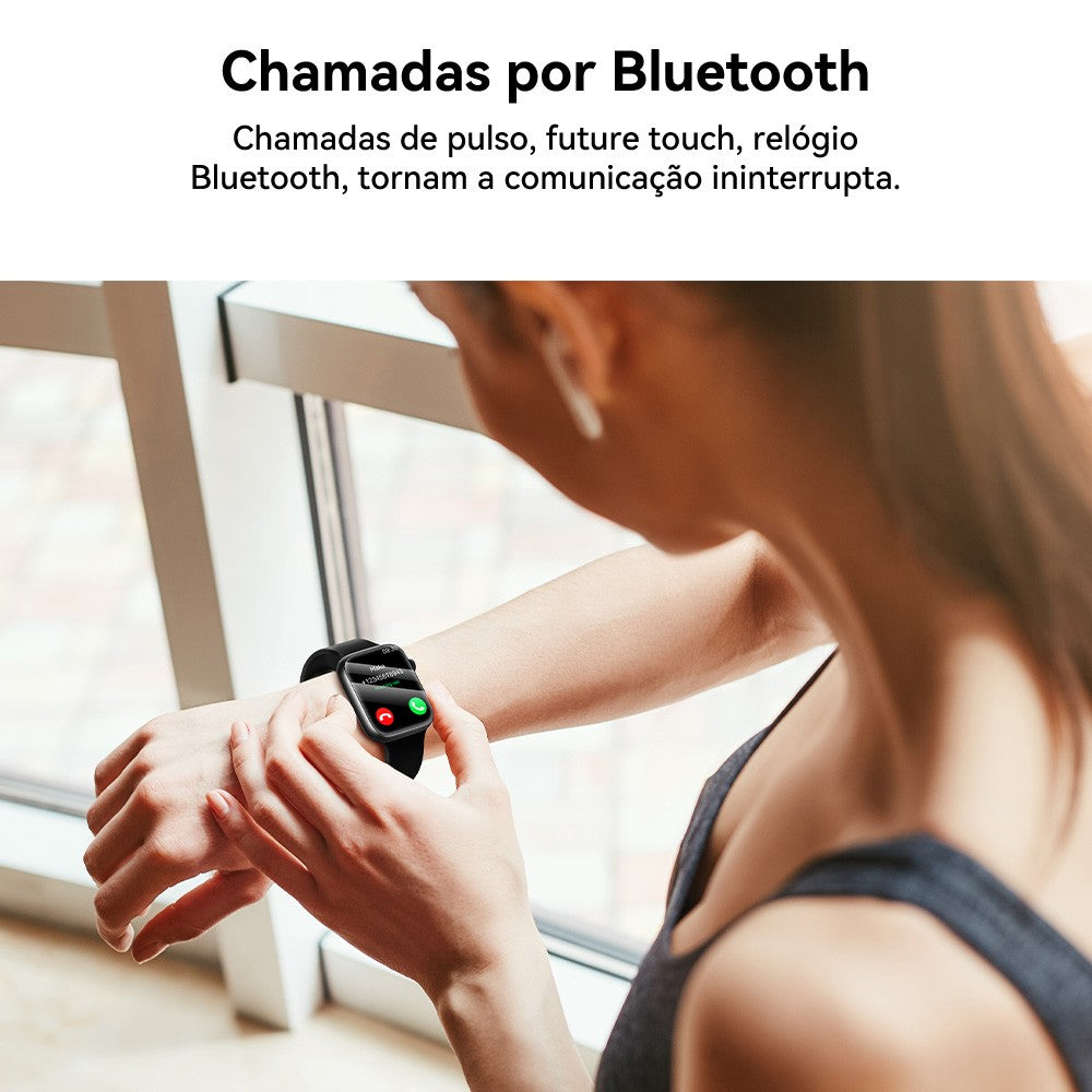 Smartwatch Série 9 AMOLED 2024 – GPS, NFC, Chamadas e Monitor de Saúde