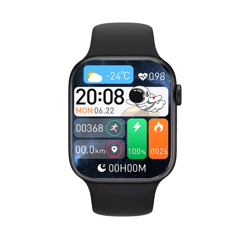 Smartwatch Série 9 AMOLED 2024 – GPS, NFC, Chamadas e Monitor de Saúde