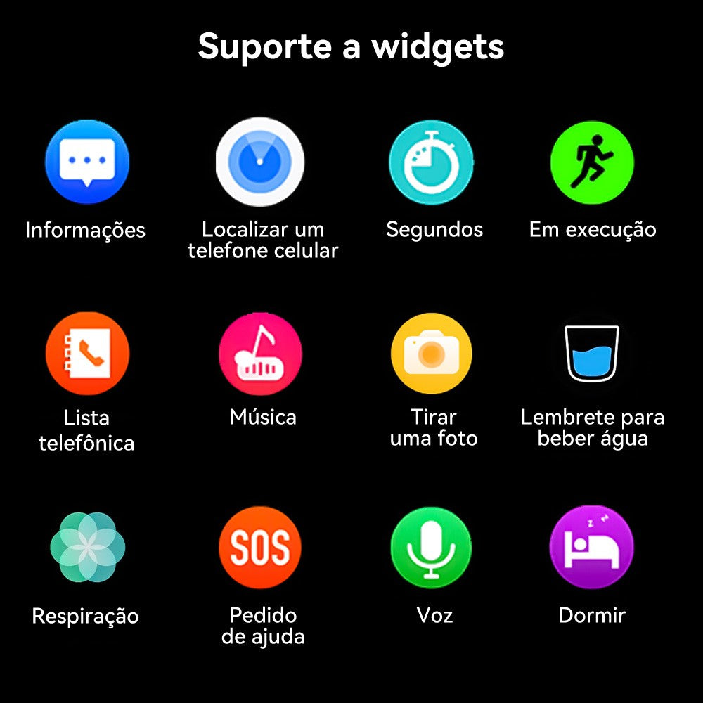 Smartwatch Série 9 AMOLED 2024 – GPS, NFC, Chamadas e Monitor de Saúde