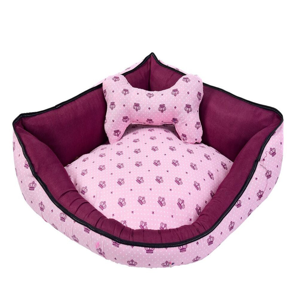Cama para Pet de Canto Rosa